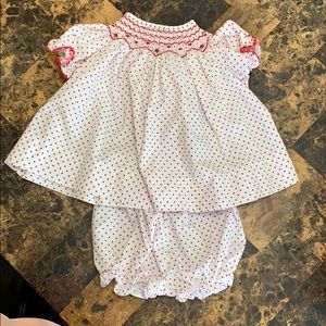 Newborn smocked two piece outfit